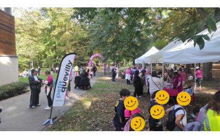 Octobre Rose à Petit-Quevilly, ateliers avec le public : familles, membres du club, centres de loisirs...