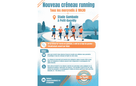 Nouveau créneau running le mercredi !