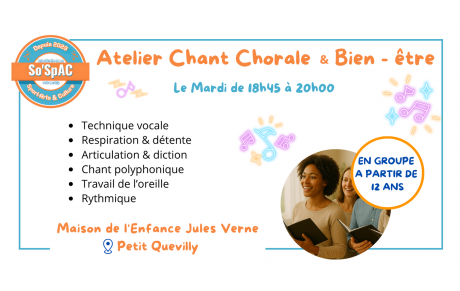 Atelier chant chorale &amp; bien-être à la Maison de l'Enfance Jules Vernes, Petit-Quevilly